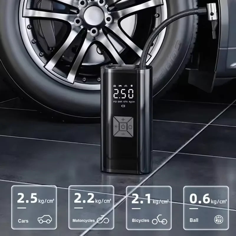YIJU Wireless Air Pump 150psi Portable Electric Tire Inflator For Car Bicycle Motorcycle Mini Air Compressor Tire Air Injector
