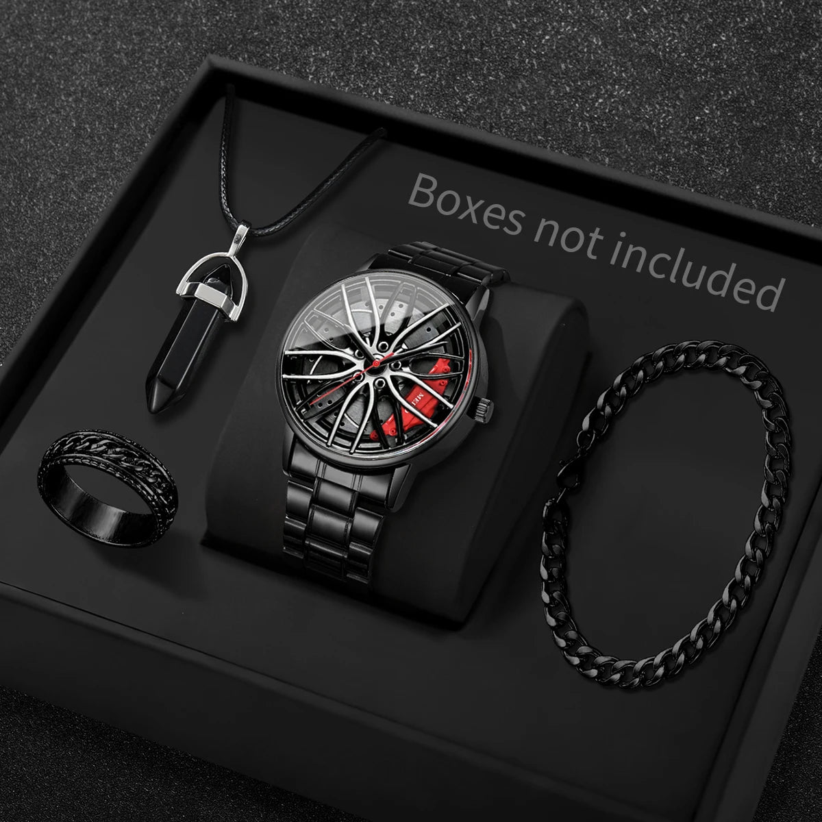 4PCS Fully automatic non mechanical watch men's car wheel hub quartz watch Korean version trendy student watch