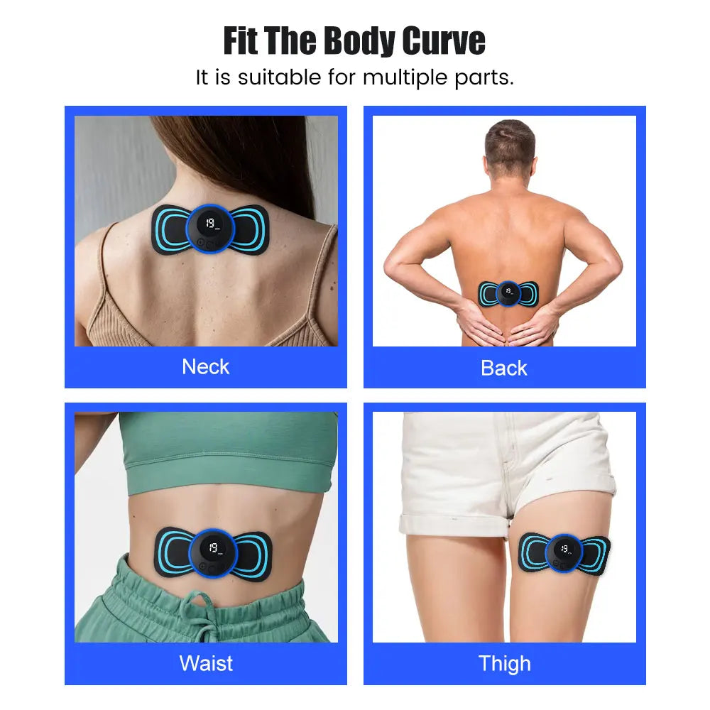 EMS Cervical Spine Massager Mini Electric Neck Massager Tens Low Pulse Neck Back Body Muscle Stimulator Arm Leg Relaxation Pads