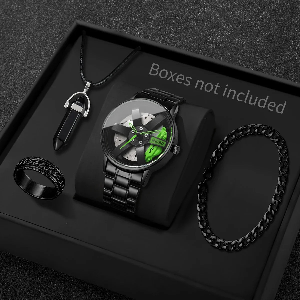 4PCS Fully automatic non mechanical watch men's car wheel hub quartz watch Korean version trendy student watch