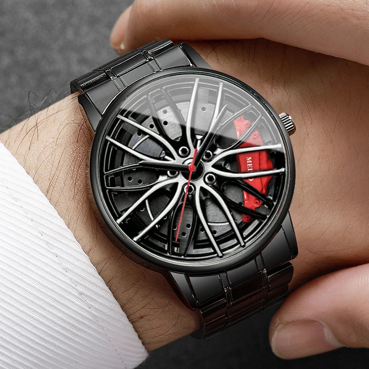 4PCS Fully automatic non mechanical watch men's car wheel hub quartz watch Korean version trendy student watch